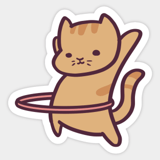 Cute Kitty Hula Hoop Sticker